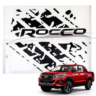 Sticker Rocco สีดำ สติ๊กเกอร์ ลาย ร็อคโค่ สีดำ Black ใส่ Toyota Revo Revo Rocco