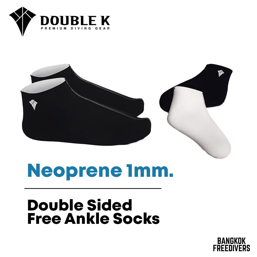 Double K l Freediving Socks Neoprene 1 mm - ถุงเท้าดำน้ำดับเบิ้ล เค นีโอพริน หนา 1 mm.