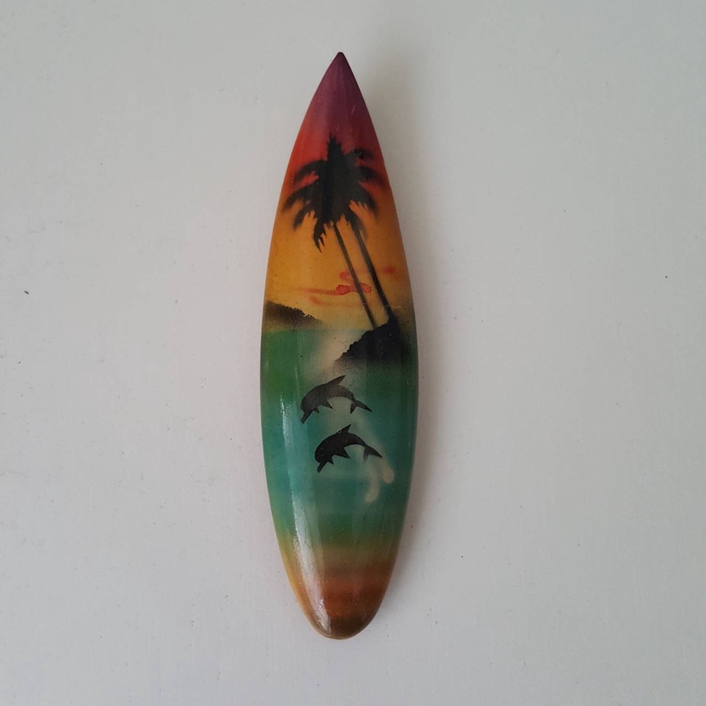 Surfboard แม่เหล็กติดตู้เย็น Magnet ของที่ระลึกจากอินโดนิเชีย งาน Handmade - ของแท้ - ของมือสอง