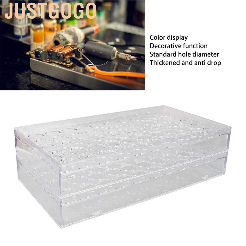 Justgogo Tattoo Pigment Bottle Stand Transparent Drop Resistance Ink ...