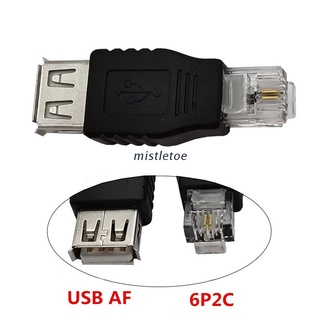 Mis อะแดปเตอร์เชื่อมต่อเครือข่ายอีเธอร์เน็ต USB 2.0 USB-A Female To RJ11 6P2C Male