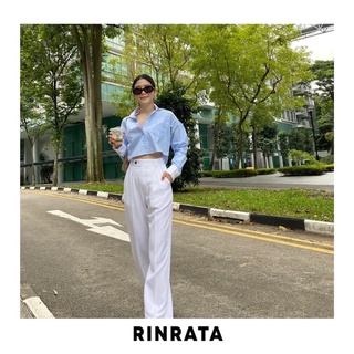 RINRATA - Tory Pants กางเกงขายาว ทรงตรง จีบหน้า แมชได้กับเสื้อหลายแบบ ซิปหน้า