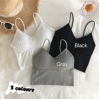 พร้อมส่ง เสื้อชั้นในยกทรง แบบสั้น ไม่มีโครงเหล็ก สีดํา