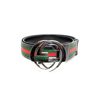 เข็มขัด Gucci Web belt with Interlocking G sz 105 42 มือ 2 ของแท้