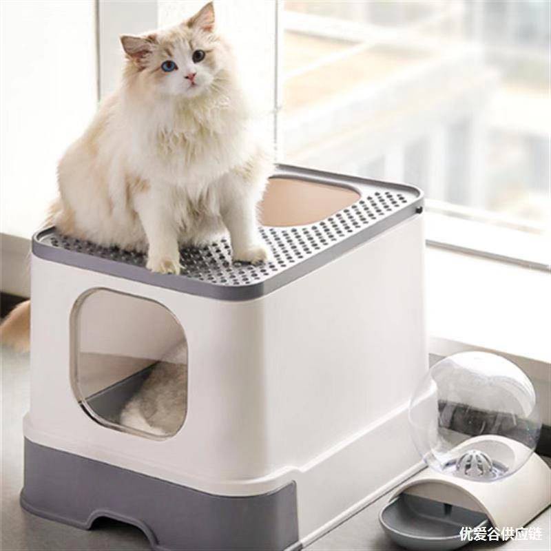☃✥◇MJ_SHOP ห้องน้ำแมวทรงสี่เหลี่ยม ระบบลิ้นชัก