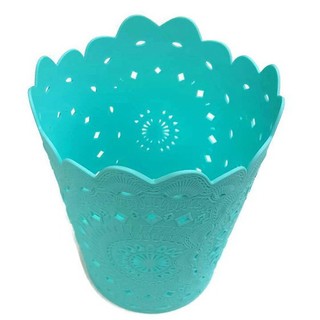 KK Shop แจกันพลาสติกลายฉลุรอบตัว (สีฟ้า)
