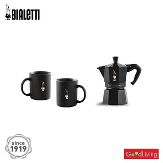 Bialetti ชุดหม้อต้มกาแฟ Set Moka Black Star Edition ขนาด 6 ถ้วย สีดำ