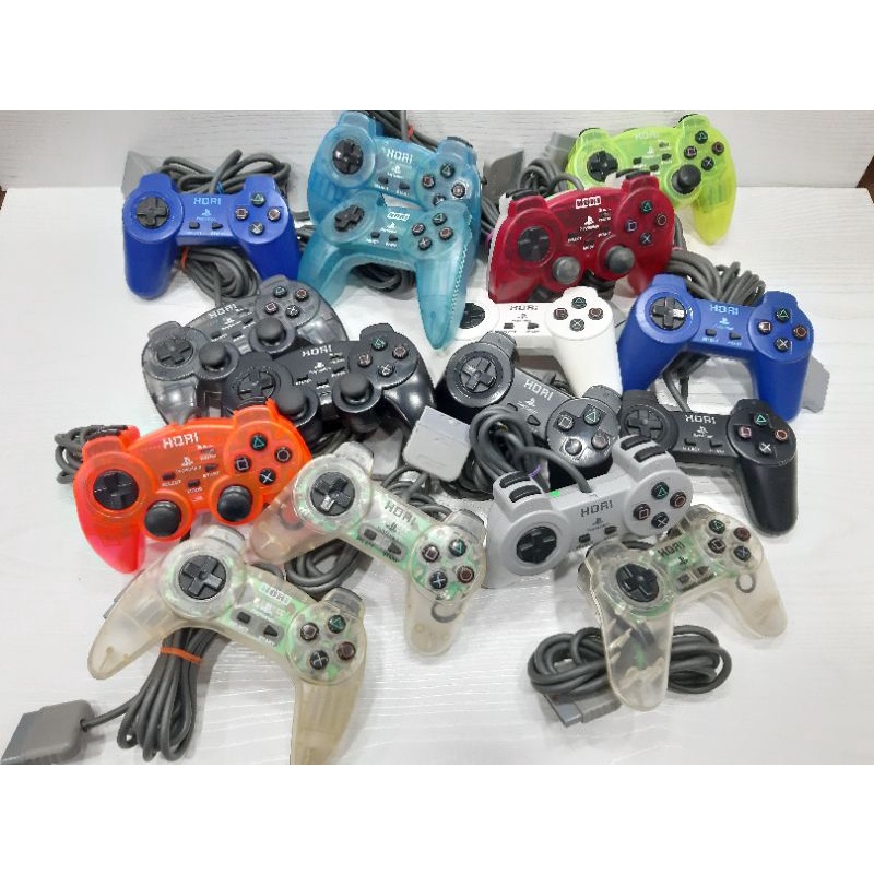 จอย PS1 ยี่ห้อ Hori  PlayStation 1 Controller สีเทา สีพิเศษ แบบธรรมดา และอนาล็อก ของแท้จากญี่ปุ่น Play Station