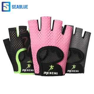 SEABLUES-พร้อมส่ง ถุงมือปั่นจักรยาน ถุงมือฟิตเนส ถุงมือแบบตัดเห็นนิ้ว กันลื่นเหงื่อ ถุงมือออกกำลังกาย รุ่น RC-R07