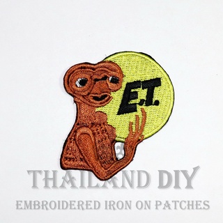 ตัวรีดติดเสื้อ งานปัก ตัวรีดเอเลี่ยน การ์ตูน หนัง มนุษย์ต่างดาว อีที E.T. Alien UFO Patch WOP DIY ตัวรีด อาร์มติดเสื้อ