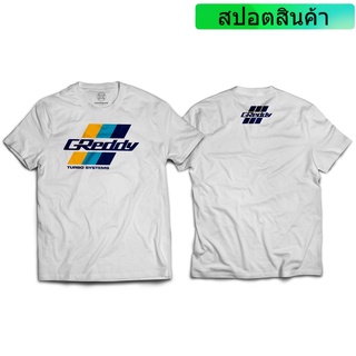 เสื้อซิ่ง Greddy ขาว งานสกรีนพรีเมี่ยม ใส่สบายไม่ร้อน เสื้อยืด เสื้อยืดผ้าฝ้าย