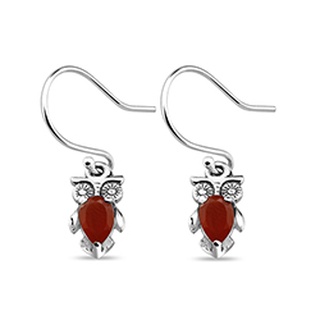 Silver thai Sterling Silver Teardrop Garnet Hook Earrings ต่างหูตะขอโกเมนเงินแท้หยดน้ำตา