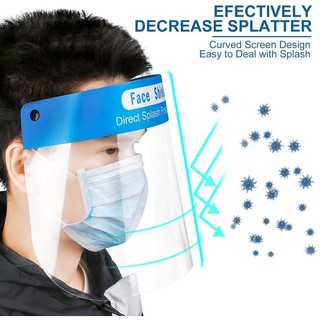 หน้ากาก face shield ป้องกันละอองฝอย ไอ จาม กัน ไวรัส แบคทีเรีย พร้อมส่ง