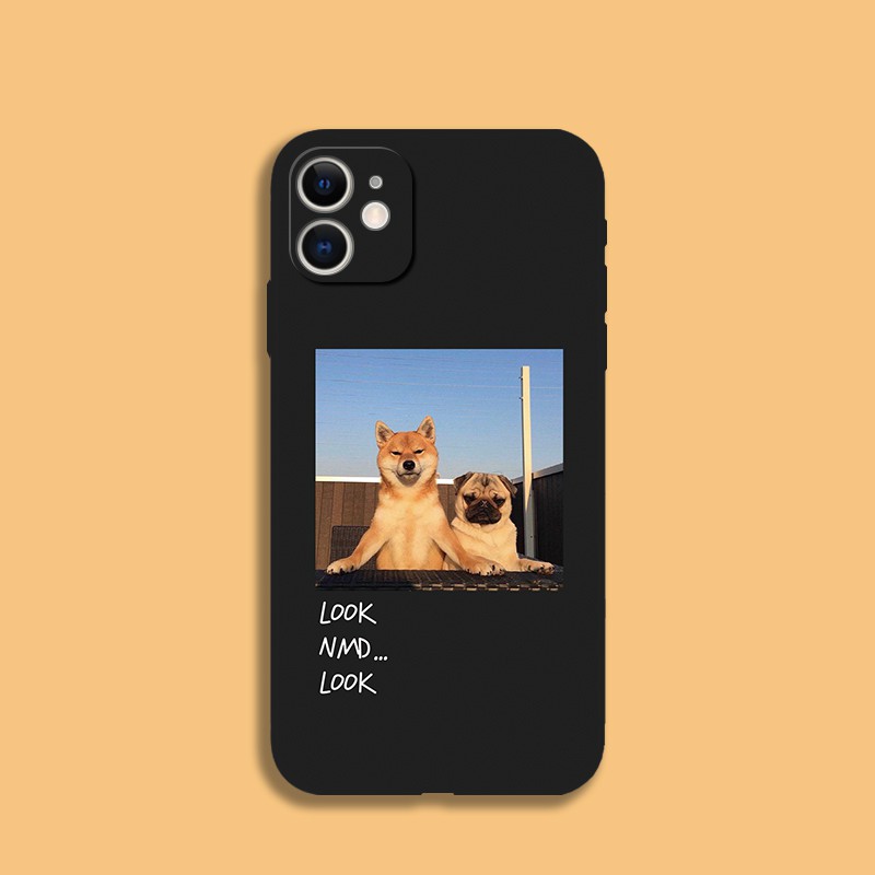 เคสโทรศัพท์มือถือ Tpu ลายสุนัขตลกน่ารัก สีดํา สําหรับ IPhone 12 mini 14 15 Pro 11 Pro Max Xr 13 Pro Xs Max 6s 7 8 Plus Se2