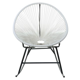 Chair table PE PLASTIC RATTAN ROCKING CHAIR SPRING TRENDY WHITE Outdoor furniture Garden decoration accessories โต๊ะ เก้