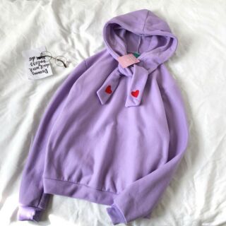 💝New in
💝สินค้าพร้อมส่ง
เสื้อแขนยาวhoodieมีสายผูกโบว์ปักหัวใจน่ารักๆ