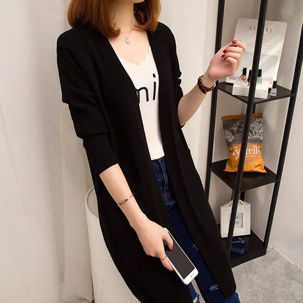 เสื้อคาร์ดิแกนกันหนาว แขนยาว ผ้าถัก แบบนุ่ม สไตล์เกาหลี รูปที่ 4