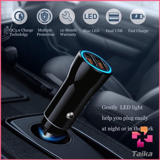 Taika Car Chargerหัวชาร์จในรถ QC 3.0 Car charger Adapter 2 พอร์ตการชาร์จ Car charger