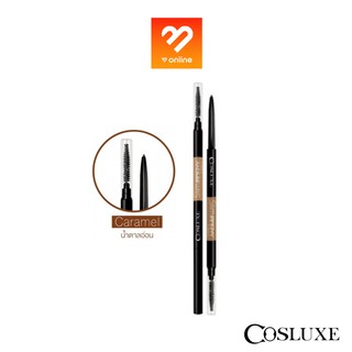 Cosluxe slimbrow pencil สี Caramel เขียนคิ้ว คอสลุค สลิม 1 ชิ้น สีคาราเมล กันน้ำ ไม่ต้องเหลา