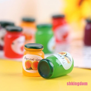 [uHSHK] 2pcs/Set Cute Food Fruit Jam Bottle Play Mini Food For Dollhouse Kitchen Toys DOM