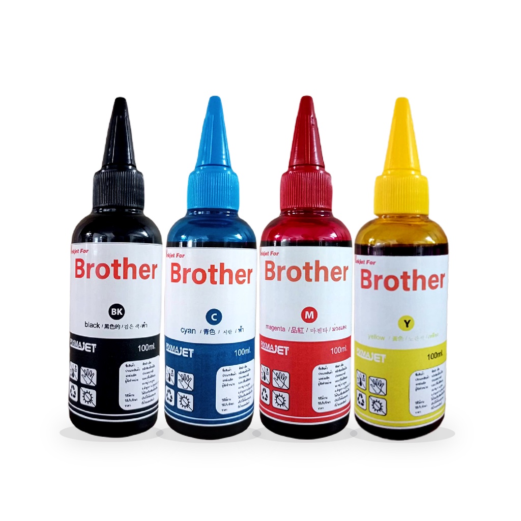 หมึกเติมเทียบเท่า Pixmajet สำหรับเครื่องพิมพ์อิงค์เจ็ท Refill Inkjet for Brother All Series ขนาด 100 ML