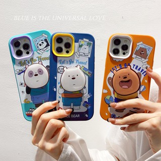 เคสโทรศัพท์มือถือ ลายการ์ตูนหมี 3 in 1 สําหรับ iPhone 13 12 11 7Plus X Xs Max XR