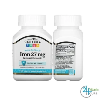 < พร้อมส่ง > 21st Century , Iron , 27 mg และ 65 mg - ธาตุเหล็ก บำรุงเลือด บำรุงโลหิต
