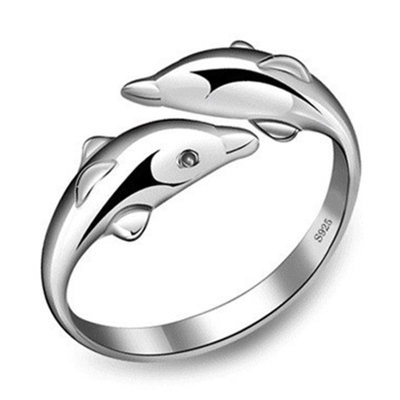 แหวนเงิน 925 แหวนแต่งงานปลาโลมา RA5R Silver Ring Wedding 925 Silver