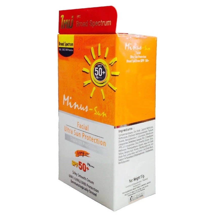 Minus-Sun Facial Sun Protection SPF 50+ PA+++ - Ivory 15 g