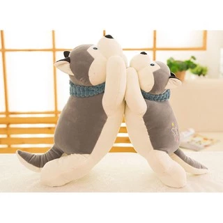 🔥พร้อมส่ง🔥ตุ๊กตาหมาไซบีเรียน หมานอน นุ่มสบาย ขนาด 30-55 cm.🐶