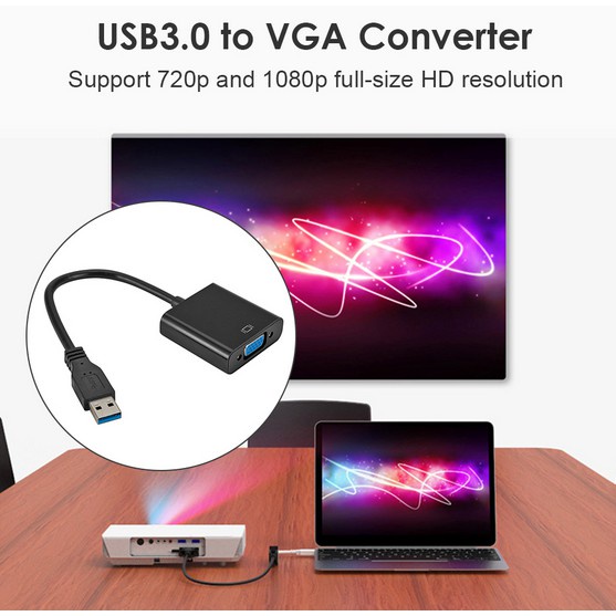 อะแดปเตอร์ USB 3.0 เป็น VGA USB เป็น VGA การ์ดจอ สายเคเบิลภายนอก
