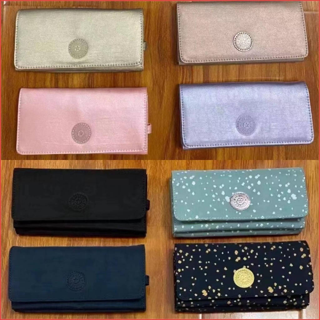 Klipling กระเป๋าสตางค์ใบยาว ทรงคลัทช์ มีซิป สีพื้น สําหรับสตรี 10974 (12 สี)