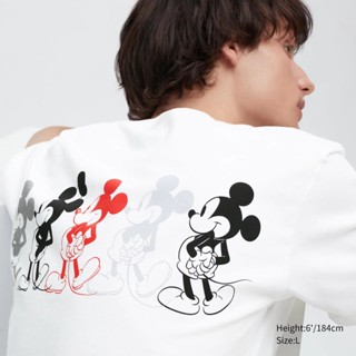 Uniqlo Mouse เสื้อยืด ผ้าฝ้าย พิมพ์ลาย สําหรับผู้ชาย และผู้หญิง