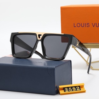 LV แว่นตากันแดด แฟชั่นคลาสสิก ทรงสี่เหลี่ยม สไตล์วินเทจ สําหรับผู้ชาย UV400