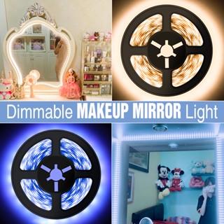 แถบไฟกระจกแต่งหน้า LED Hollywood Vanity Light USB Stepless หรี่แสงได้ กันน้ํา แถบไฟห้องน้ํา สัมผัสหรี่แสงได้