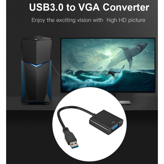อะแดปเตอร์ USB 3.0 เป็น VGA USB เป็น VGA การ์ดจอ สายเคเบิลภายนอก