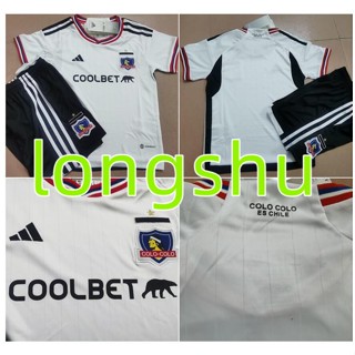 เสื้อกีฬาแขนสั้น ลายทีมชาติฟุตบอล colo colo 2023 2024 ชุดเหย้า สําหรับเด็ก