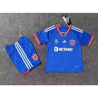 เสื้อกีฬาแขนสั้น ลายทีมชาติฟุตบอล Universidad de Chile 2023 2024 ชุดเหย้า สําหรับเด็ก และผู้ใหญ่