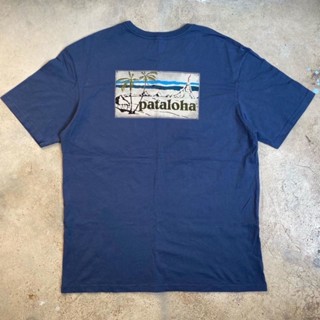 เสื้อยืดแขนสั้นลําลอง ผ้าฝ้าย ทรงหลวม พิมพ์ลาย Patagonia สําหรับคู่รัก