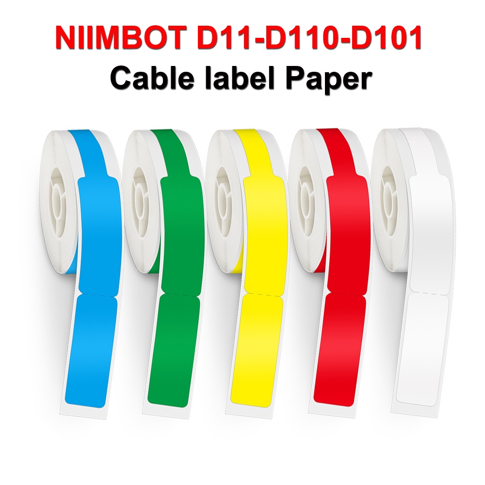 Cable Label2Rolls NIIMBOT D11 / D110 / D101 เครื่องพิมพ์ฉลาก Niimbot D11 Cable Label Paper Sticker P
