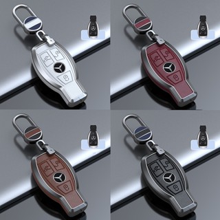 Zobig เคสกุญแจรีโมตรถยนต์ หนังอัลลอย สังกะสี สําหรับ Benz key Fob Mercedes Benz C E M S CLS CLK GLK GLC G Class