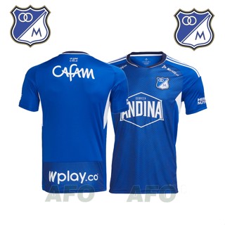 เสื้อกีฬาแขนสั้น ลายทีมชาติฟุตบอล Millonarios 23 24 ชุดเหย้า คุณภาพสูง สําหรับผู้ชาย