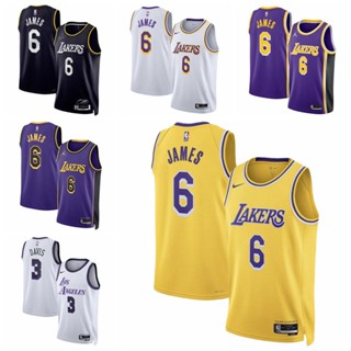 เสื้อกีฬาบาสเก็ตบอล ลายทีม NBA Los Angeles Lakers LeBron James LBJ Anthony Davis 2022-23 สําหรับเด็ก