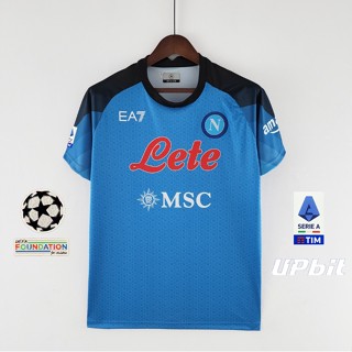 เสื้อกีฬาแขนสั้น ลายทีมชาติฟุตบอล Napoli 2022 23 Fans ชุดเหย้า S-2XL ชุดเหย้า เพิ่มชื่อ และตัวเลขได้