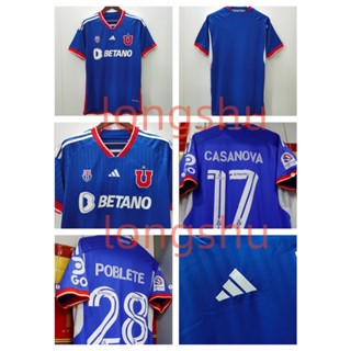 เสื้อกีฬาแขนสั้น ลายทีมชาติฟุตบอล University of Chile 2023 2024 ไซซ์ S-3XL