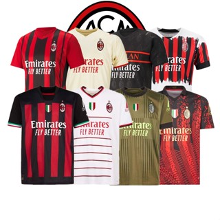 เสื้อกีฬาแขนสั้น ลายทีมชาติฟุตบอล ACMilan 2022 23 ชุดเหย้า คุณภาพสูง สําหรับผู้ชาย และผู้ใหญ่