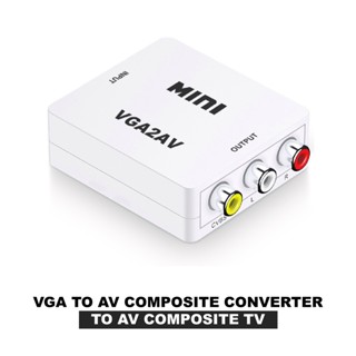 อะแดปเตอร์ mini vga To av rca 3.5 มม. รองรับ hd 1080p vga2av rca pc To tv hd (สีขาว)