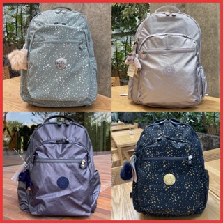 Kipling กระเป๋าเป้สะพายหลัง กระเป๋านักเรียน กันน้ํา ความจุขนาดใหญ่ สีเมทัลลิก สําหรับผู้หญิง K21305 (23 สี)