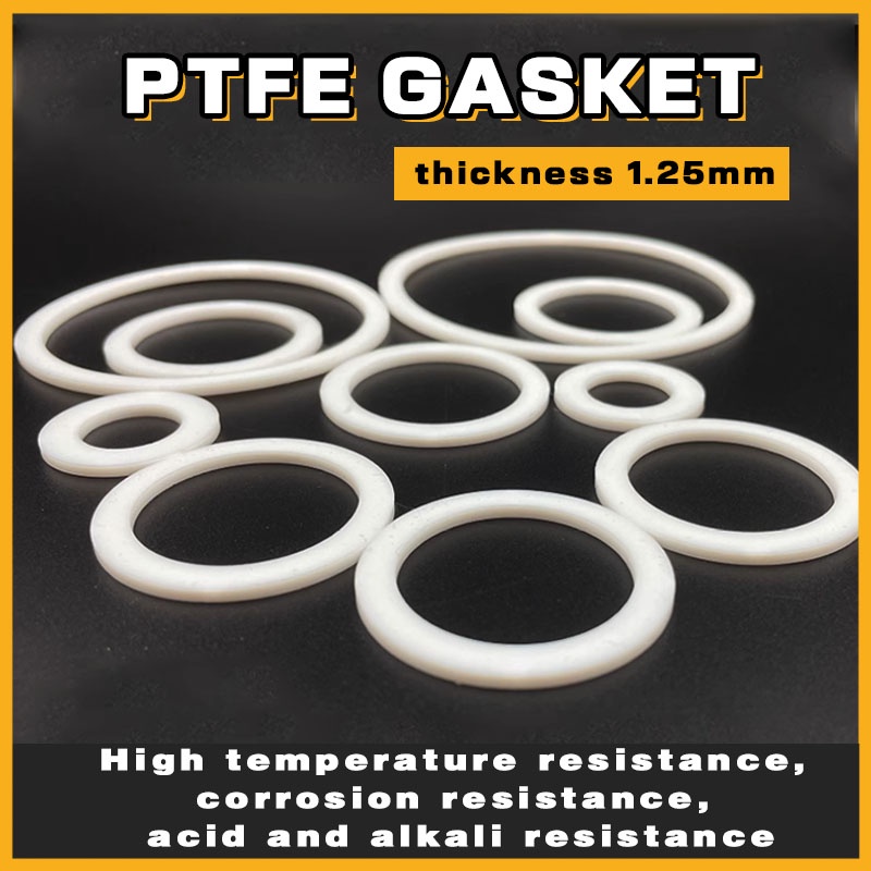 PTFE เทฟลอนปะเก็น F4 ยึดแหวนหนา 1.25 มม. OD 8 มม. - 30 มม. เทฟลอนปะเก็นแผ่นแบน Flanged * - * -