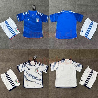 เสื้อเชิ้ต ลายทีมชาติฟุตบอล Italy คุณภาพสูง สีฟ้า สีขาว 2023-24